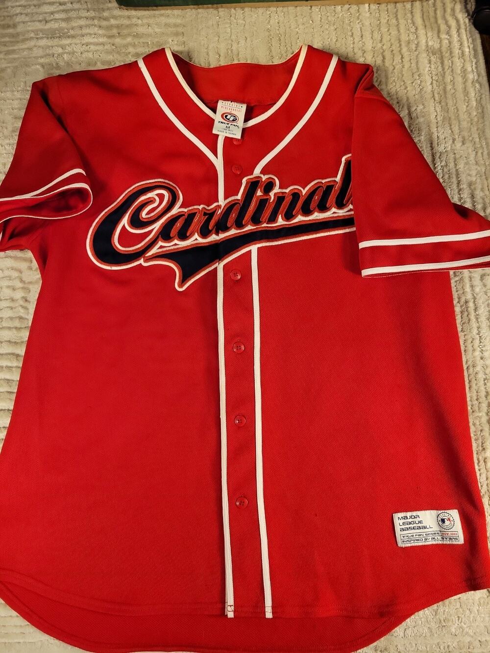 True Fan St Louis Cardinals Jersey Baseball MLB Mens Medium 38-40 Adult